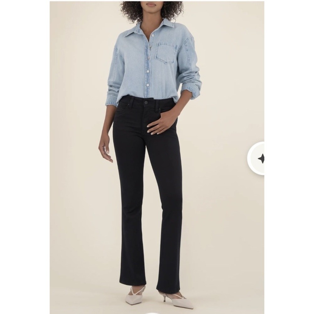 KUT from the Kloth Natalie Kurvy Bootcut Rise Bootcut Denim Jeans Black 6